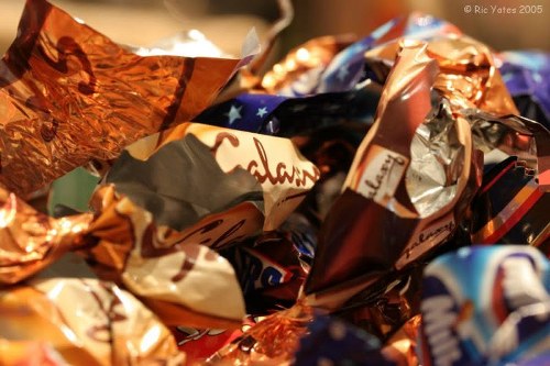 Van loaded with household waste near local street